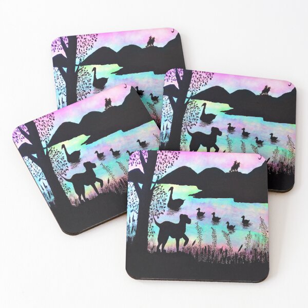 Item preview, Nature Swan Dog Lake Silhouette Landscape  designed and sold by Deborah Camp.