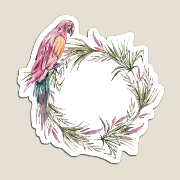 Watercolor floral tropical wreath cute print Magnet