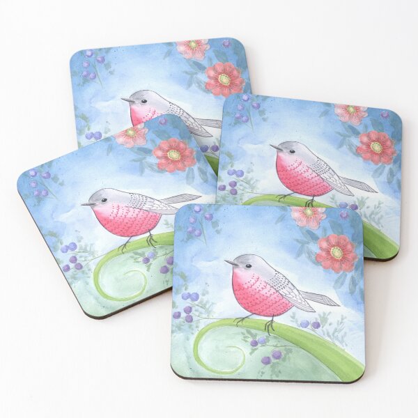 Item preview, Whimsical pink finch designed and sold by Linda Gregor.