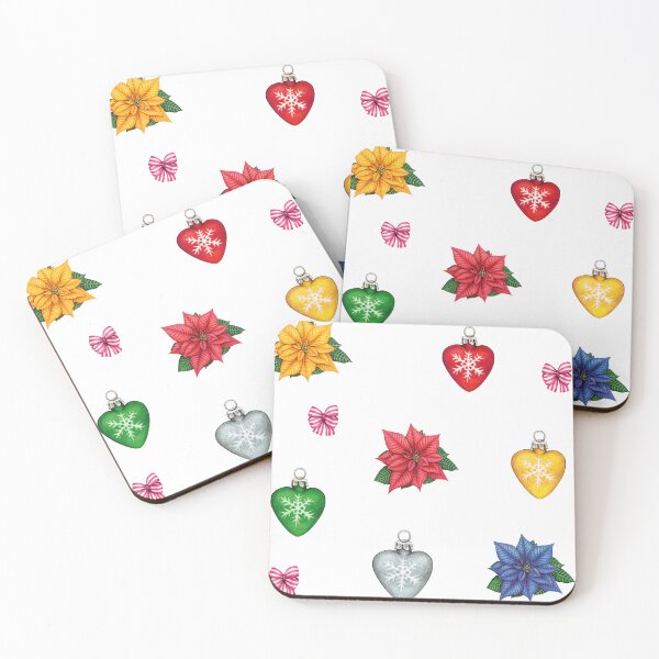 Item preview, Christmas Ornaments and Poinsettia Flowers designed and sold by silviaol.