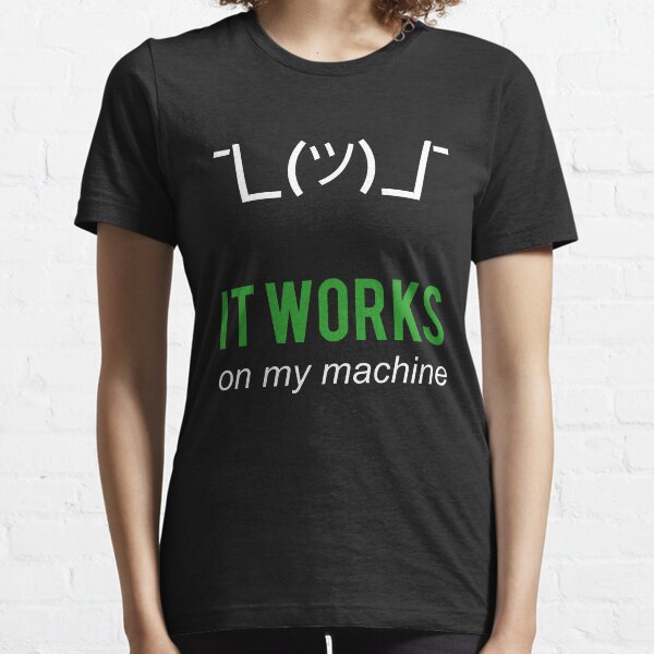 Item preview, Shrug It Works On My Machine Funny Programmer Excuse Design designed and sold by ramiro.