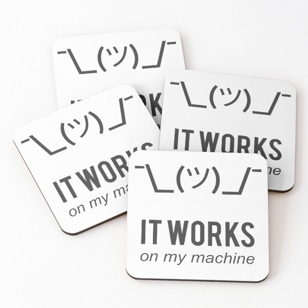 Item preview, Shrug It Works On My Machine Funny Programmer Excuse Black Design designed and sold by ramiro.
