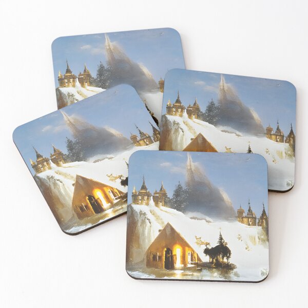 Item preview, Fantasy house errupting from the snow designed and sold by fizzribbit.
