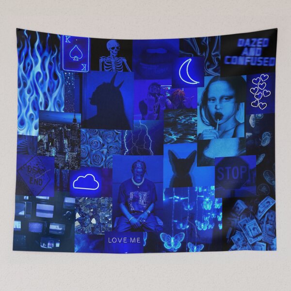 Item preview, Dark Blue Aesthetic Collage designed and sold by alekkar2002.