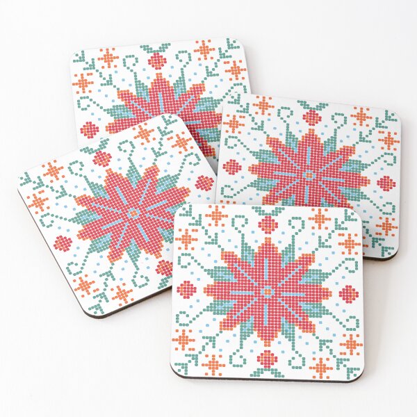 Item preview, Christmas Poinsettia Mosaic Pattern designed and sold by silviaol.