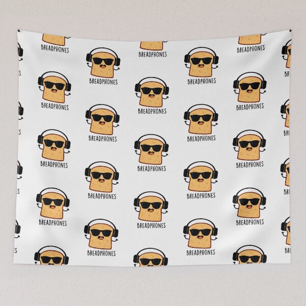 Item preview, Breadphones Funny Bread Headphones Puns  designed and sold by punnybone.