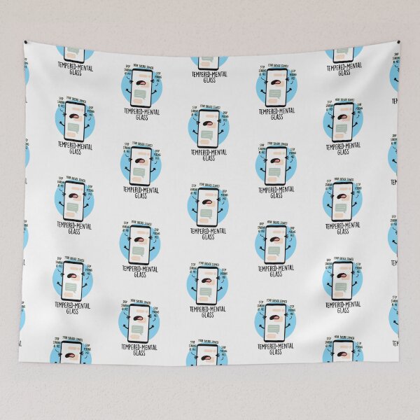 Item preview, Tempered-mental Glass Funny Cellphone Puns  designed and sold by punnybone.