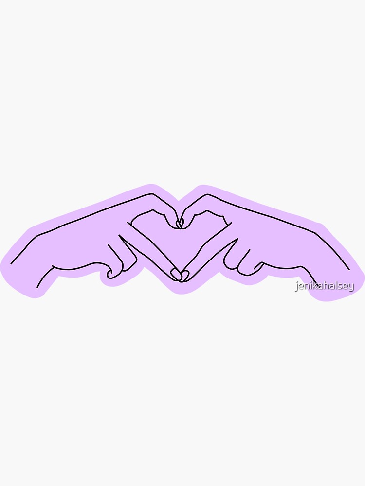 Finger Heart Sticker For Sale By Jenikahalsey Redbubble