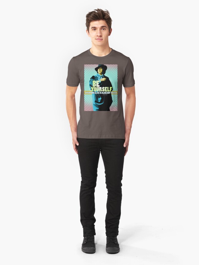 Alternate view of Oscar Wilde Quote Slim Fit T-Shirt