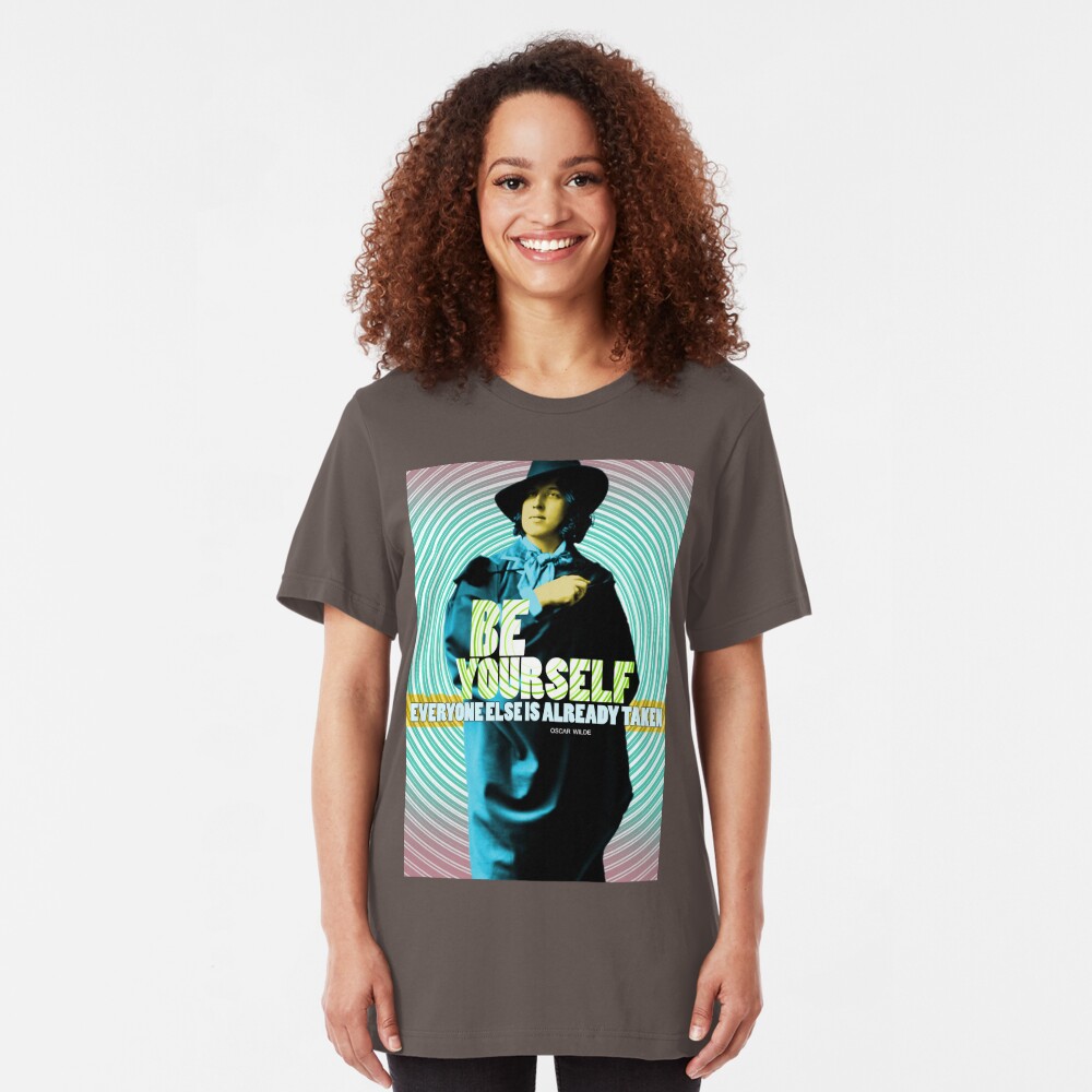 Oscar Wilde Quote Slim Fit T-Shirt