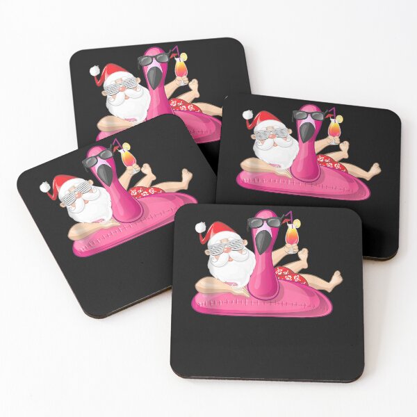 Item preview, Christmas in July Santa Hawaii Flamingo Summer Vacation designed and sold by tammyrange.