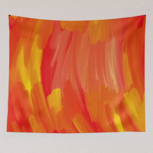 Item preview, Sunrise Sunset Flames Fire Vibrant Bright Colorful Warm Tones Oil Paint Contemporary Wall Decor designed and sold by hopecope.