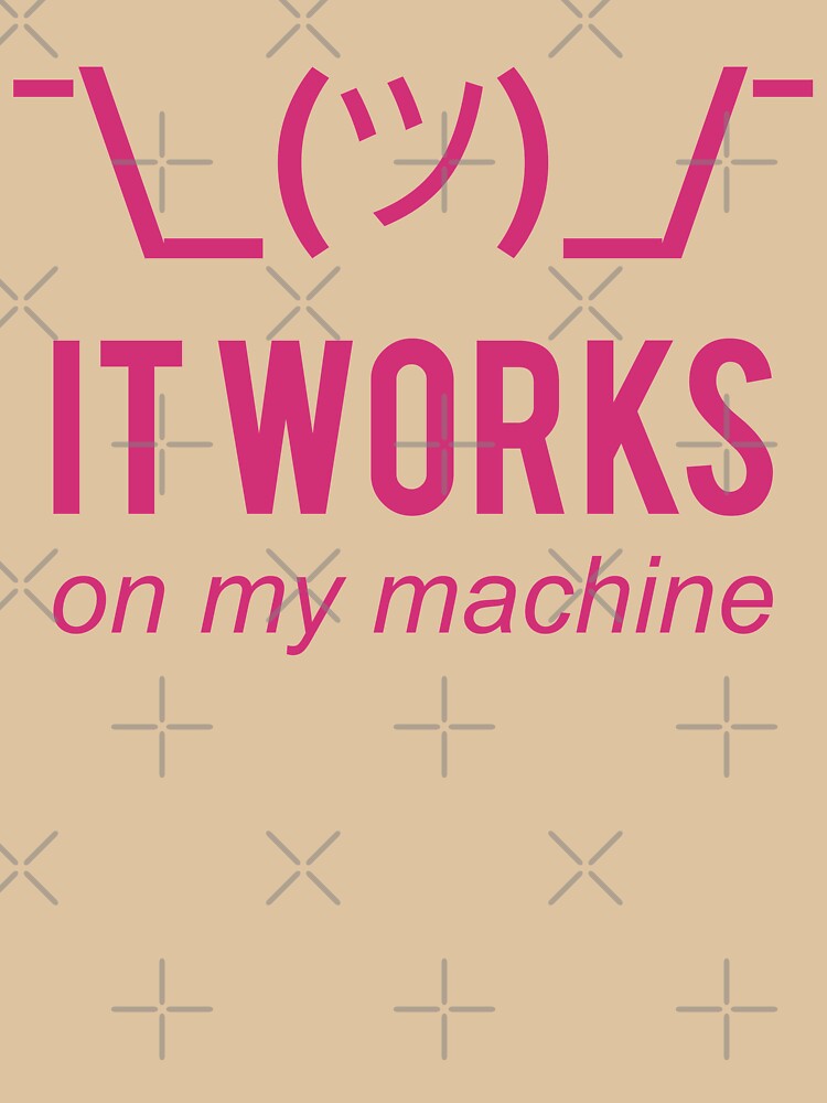 Thumbnail 5 of 5, Pullover Hoodie, It works on my machine - Programmer Excuse - Pink Text Design designed and sold by geeksta.