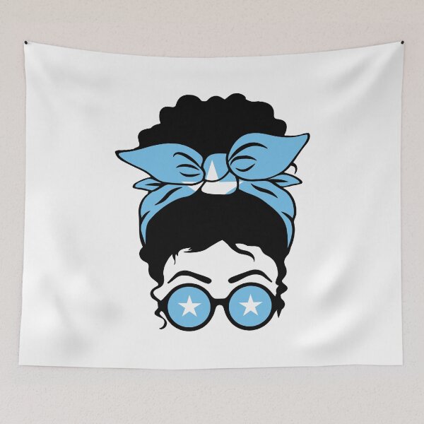 Item preview, Somali Messy Hair Bun Women Somalia flag designed and sold by VintageSomalia.