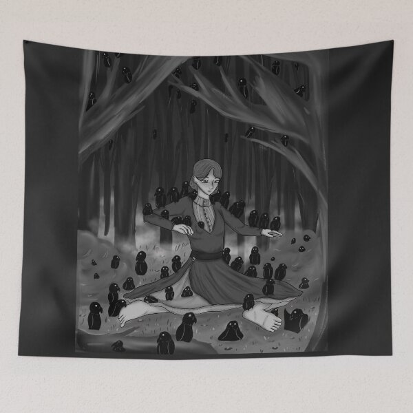 Item preview, An autumn night with the crows  designed and sold by WizardKattDrawz.