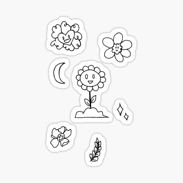 happy flower doodles sticker pack Sticker