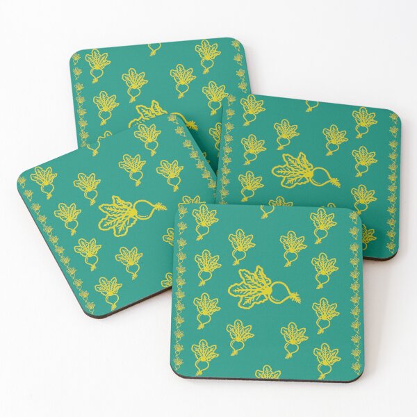 Item preview, Turquois Linen with Yellow Beets designed and sold by LawsonFabrics.