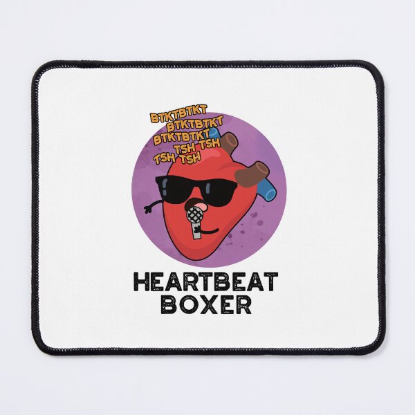 Item preview, Heartbeat Boxer Funny Music Heart Puns designed and sold by punnybone.