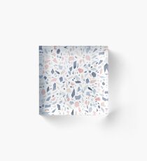 Terrazzo vintage pastel blue pink Bloc acrylique