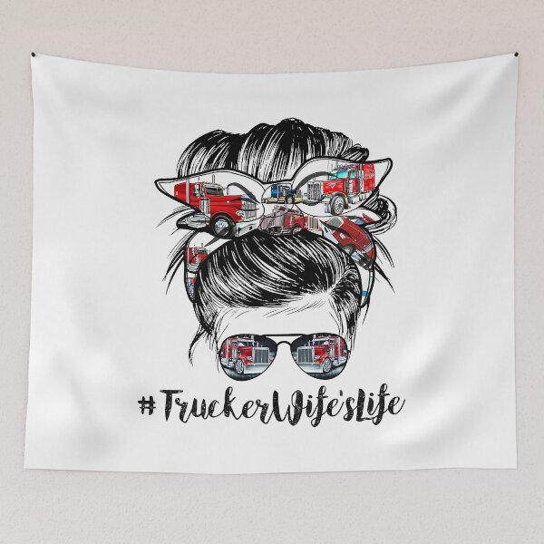 Item preview, Trucker Wife's Life Messy Bun Hair Bandana And Sunglasses designed and sold by GardNewerd.