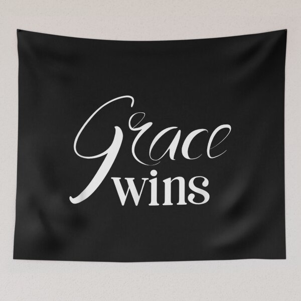 Item preview, Grace Wins Modern Lettering Style Christian T-Shirt S500080 designed and sold by Chilwami.