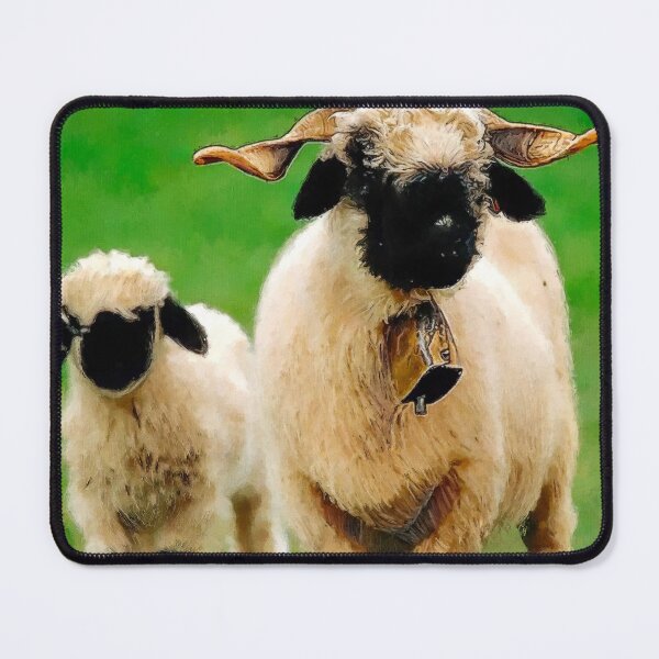 Item preview, Swiss Valais Blacknose Sheep family, Cute farm animal, Walliser Schwarznasenschaf, Fluffy sheep designed and sold by Trendymotion.