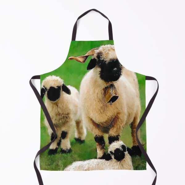 Item preview, Swiss Valais Blacknose Sheep family, Cute farm animal, Walliser Schwarznasenschaf, Fluffy sheep designed and sold by Trendymotion.