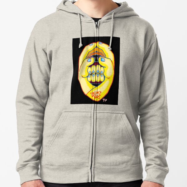 Hand Head Zipped Hoodie