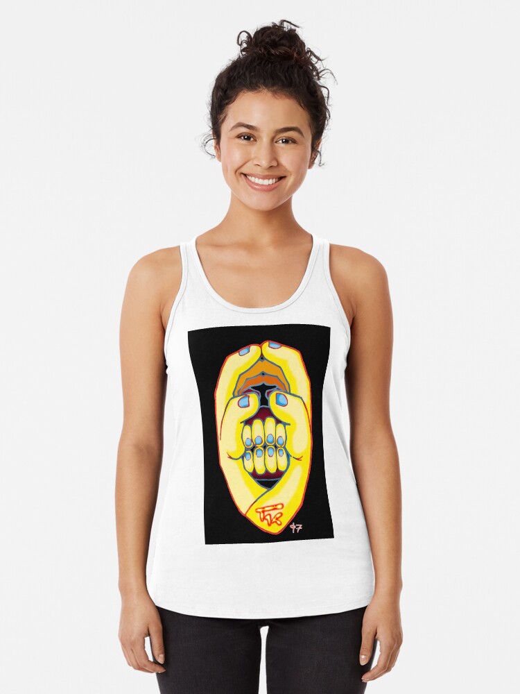 Thumbnail 1 of 3, Racerback Tank Top, Hand Head designed and sold by ThalidomideDog.