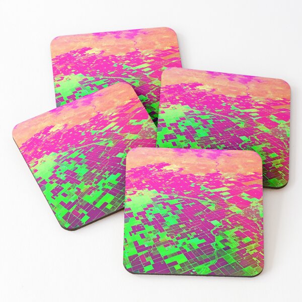 Item preview, Landscape abstract in neon colors by Iritof designed and sold by iritof.