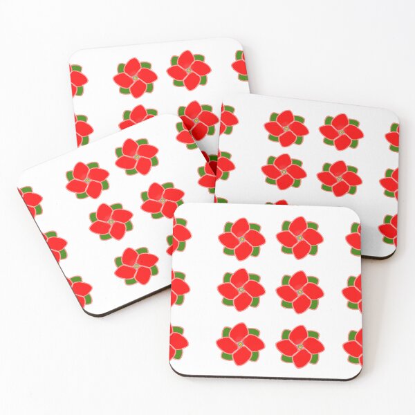 Item preview, Poinsettia | Roses Leaves | Carnations | Red Flowers  designed and sold by campingforge.