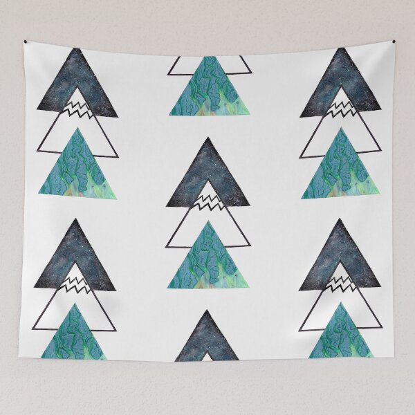 Item preview, Aquarius Galaxy Oil spill Triangles designed and sold by maryhorohoe.