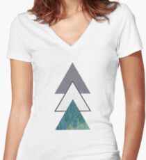 Oil spill Triangles Women's Fitted V-Neck T-Shirt