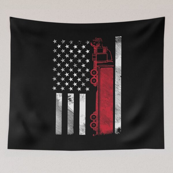 Item preview, US American Flag Semi Truck Driver 18 Wheeler Trucker Gift designed and sold by GardNewerd.