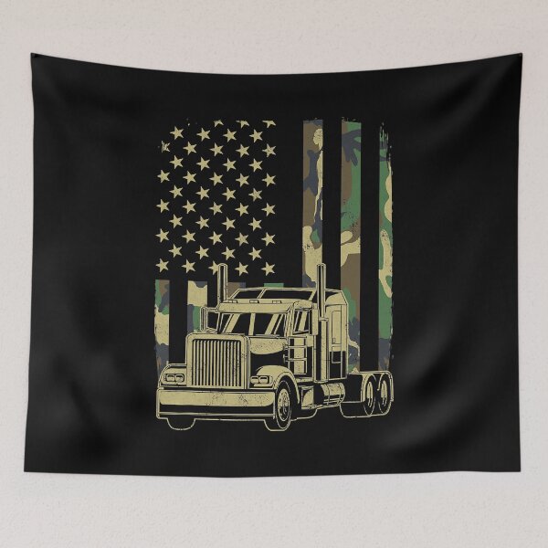 Item preview, Vintage Trucker Camouflage American Flag Truck Driver designed and sold by GardNewerd.
