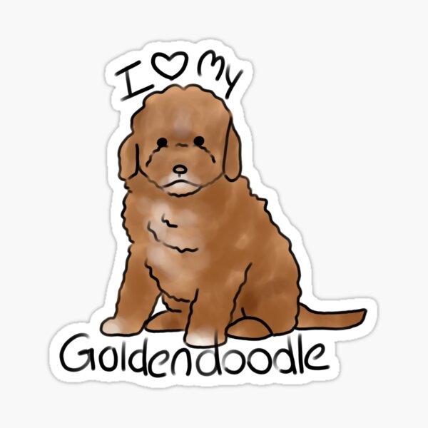 I heart my goldendoodle Sticker