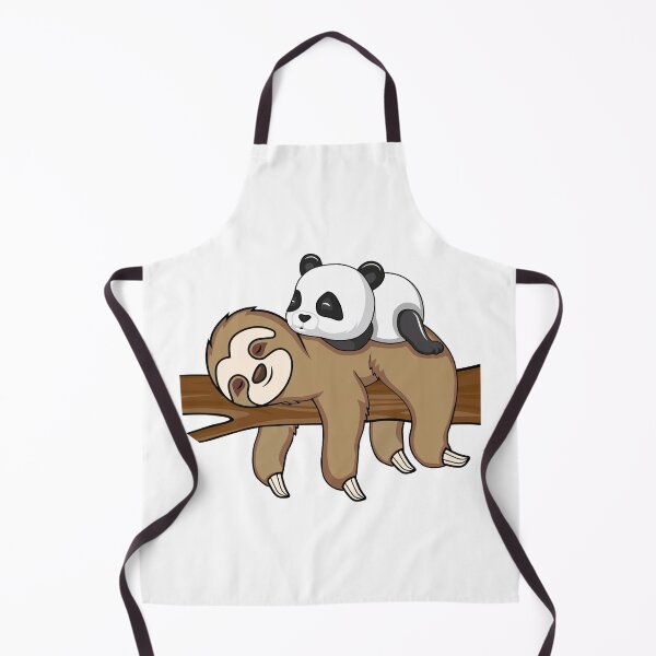 Item preview, Precious Panda and Sloth Sleeping On Branch Together in Kawaii Style Drawing designed and sold by CreativeCranium.