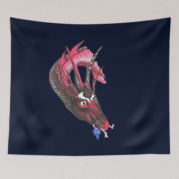 Item preview, Dragon eating Tory Fitted V-Neck  designed and sold by DreamDrawing.