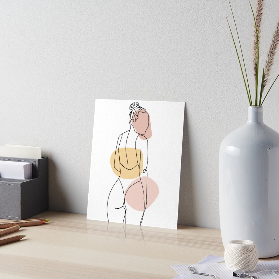 Line Art Nude Funny Boobies - Body Positive abstract art Art Print by  GraphicWorldGifts