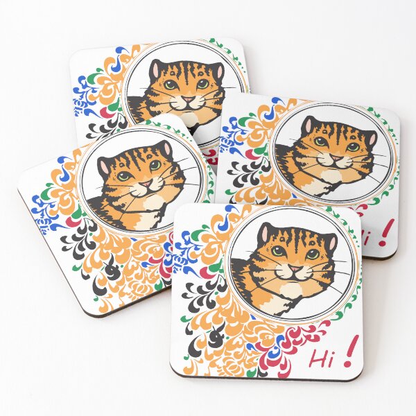Artikelvorschau, Katze auf Spiegel sagt Hallo! entworfen und verkauft von AnLeDesign.