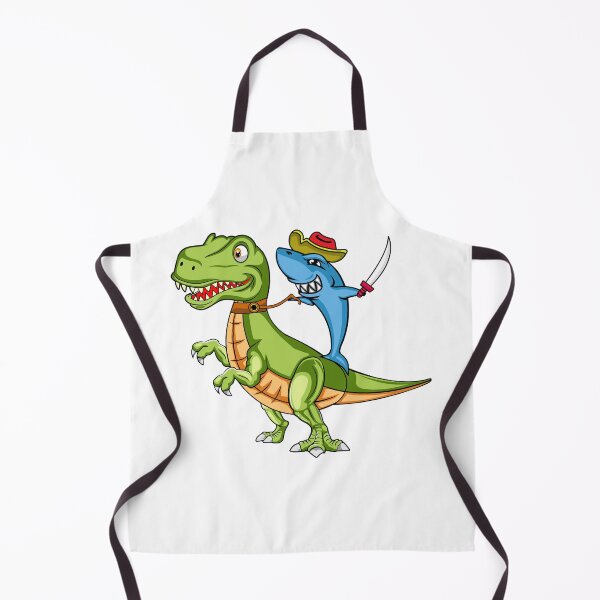 Item preview, Cute Pirate Shark Riding Dinosaur T-Rex in The Kawaii Style designed and sold by CreativeCranium.