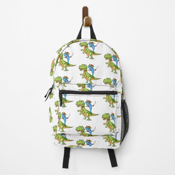Item preview, Cute Pirate Shark Riding Dinosaur T-Rex in The Kawaii Style designed and sold by CreativeCranium.