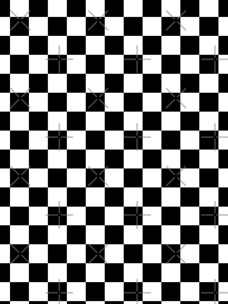 Black and White Check Checkered Flag Motorsports Race Day + Chess by Saburkitty