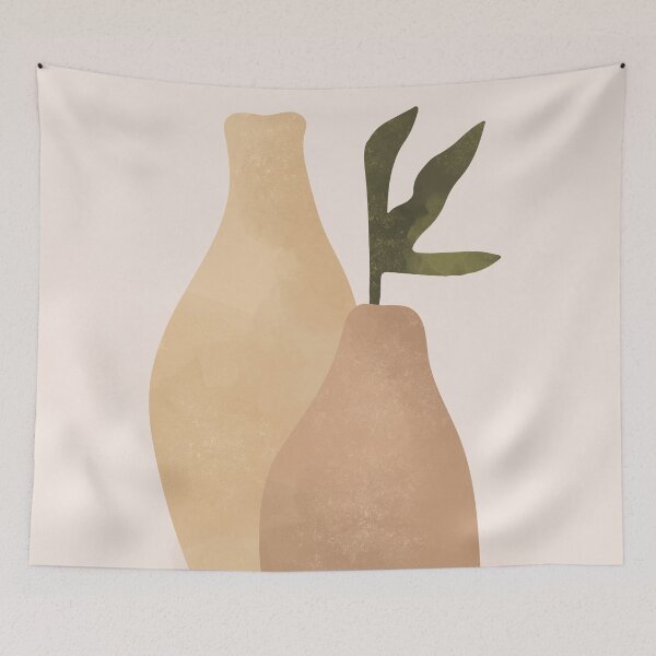 Item preview, Pastel-colored illustration with hand-drawn doodle leaves.  designed and sold by TheaDesign.