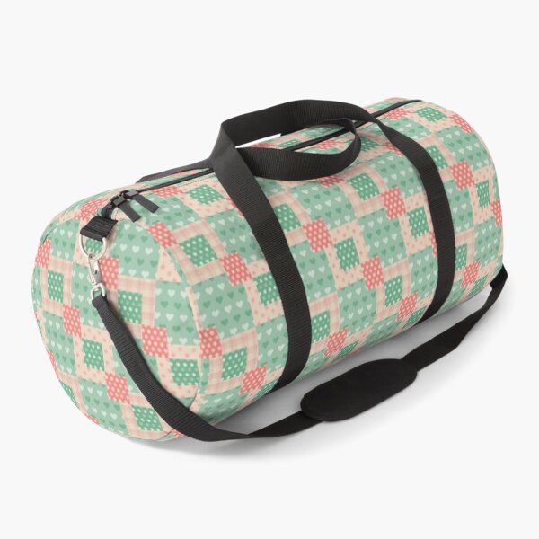 Item preview, Green and pink square patchwork pattern designed and sold by FunnyChameleon.