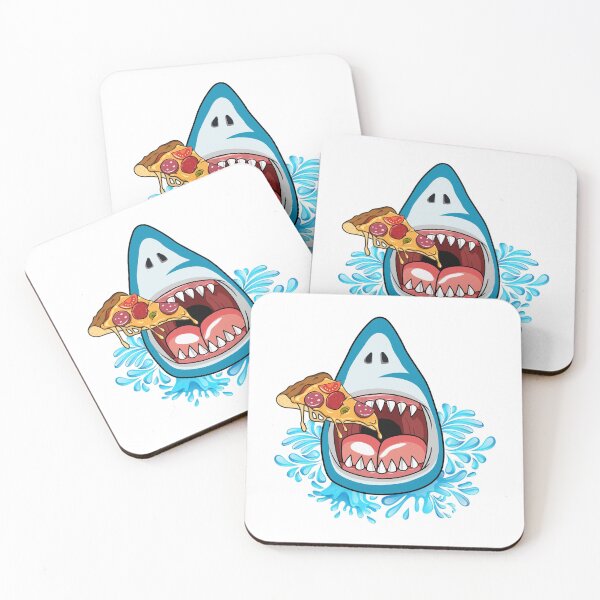 Item preview, Whimsical Shark Eating Pizza designed and sold by CreativeCranium.