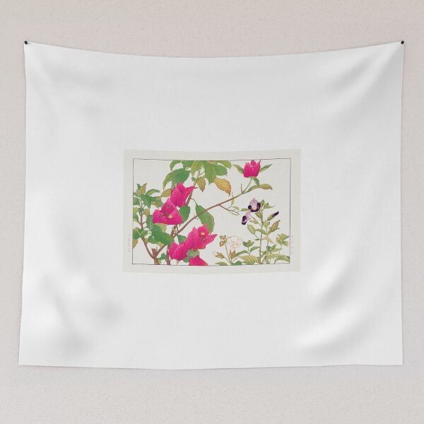 Item preview, Traditional bougainvillea & torenia flower - Antique Japanese Flower Illustration designed and sold by FrostMintStudio.