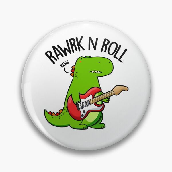Item preview, Rawrk And Roll Rocker Funny Dinosaur Puns  designed and sold by punnybone.