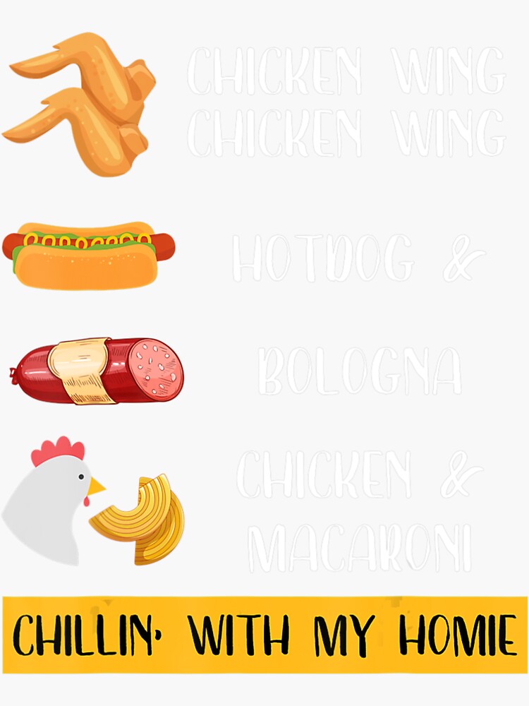 "Viral Chicken Wing Chicken Wing Hot Dog & Bologna Song Lyric" Sticker