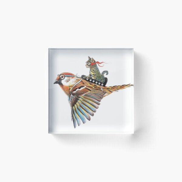 Item preview, Flying Cat with Bird designed and sold by yourworldusa.